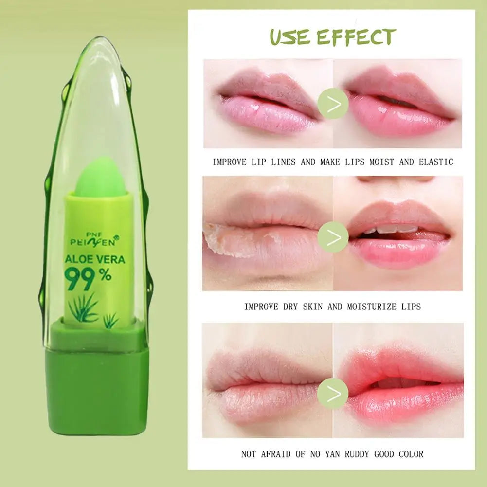 Aloe Vera Discolored Lip Balm/Lip Tint Magic Color Changing Lipstick Moisturizing Lasting Nourishing Lip Gloss Lip Makeup Care Oasis Select