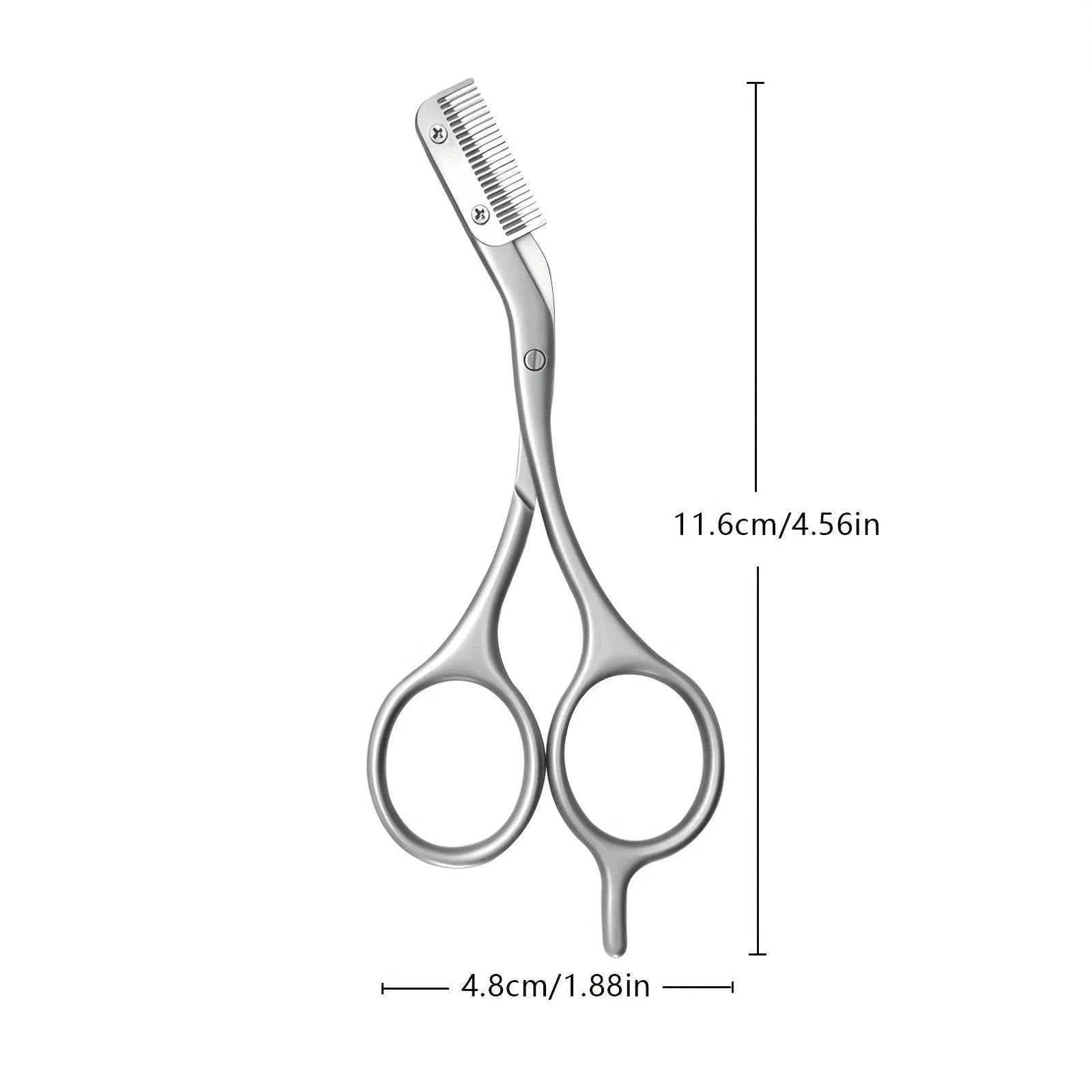 Professional Stainless Steel Eyebrow Scissors with Comb - Anti Allergic Ergonomic Dual Hand Design, Precise Shaping Oasis Select