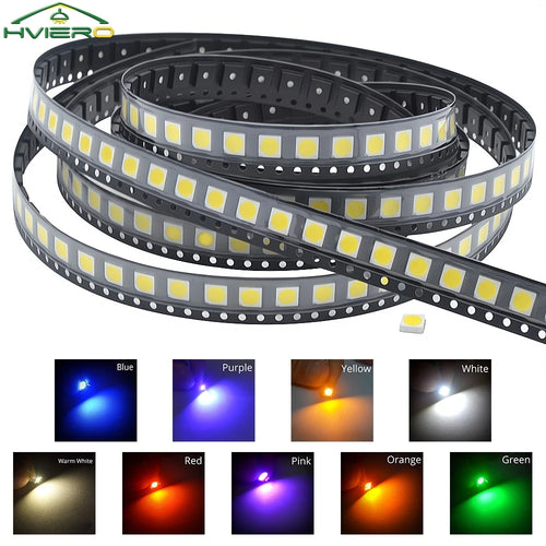 100Pcs 5050 SMD LED Chips – RGB, White & Multi-Color DIY LEDs SMD LED Chips Oasis Select