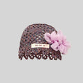 French Breathable Hollow Pullover Hats 3D Flower Hollow Out Beanies Cap Knitted Hat Summer Oasis Select Dark Purple