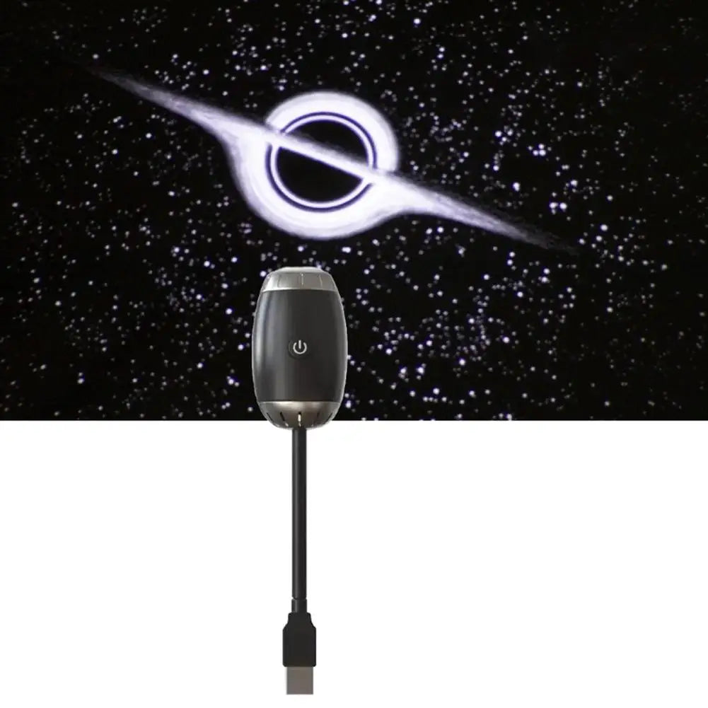 LED Car Atmosphere Projector Light Mini Galaxy Starry Sky Ambient Lamp Romantic Saturn Star Light for Bedroom Car Roof Decor Oasis Select Black Hole Black