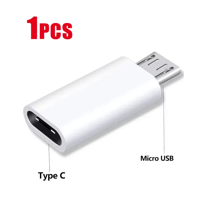 1-5 pcs USB Type C To Micro USB Android Adapter Connector for Phone Tablet Micro USB Male To Type C Female Converter Oasis Select 1PCS White