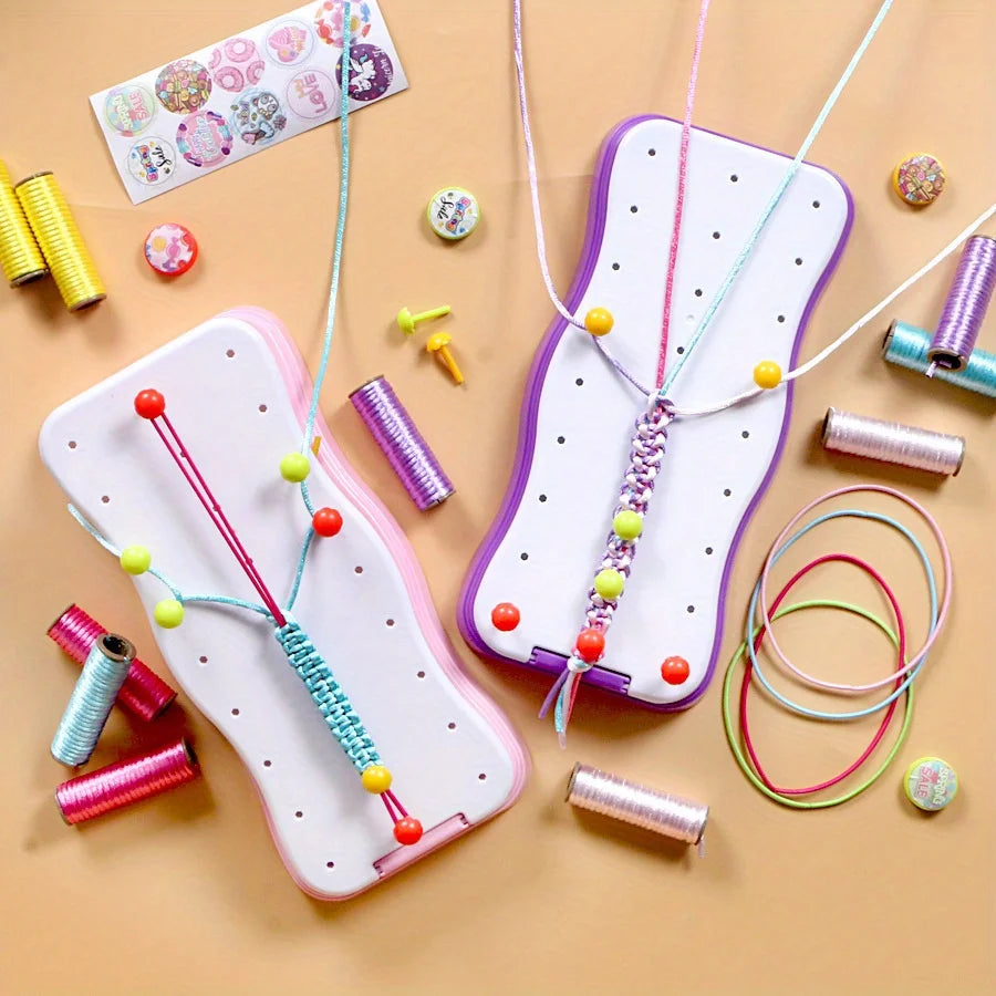 Handmade Rope Braiding Set Colorful Weaving Material Kit DIY Bracelet Craft Creative Activity Friendship Band Making Supplies Oasis Select
