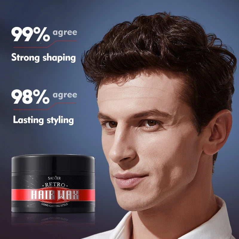 SADOER Men's Vintage Hair Wax Clay – Strong Hold, 100g