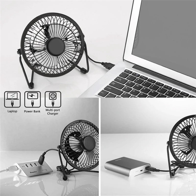 5W Solar Powered 4-Inch USB Fan – Camping, Yacht & Pet Houses