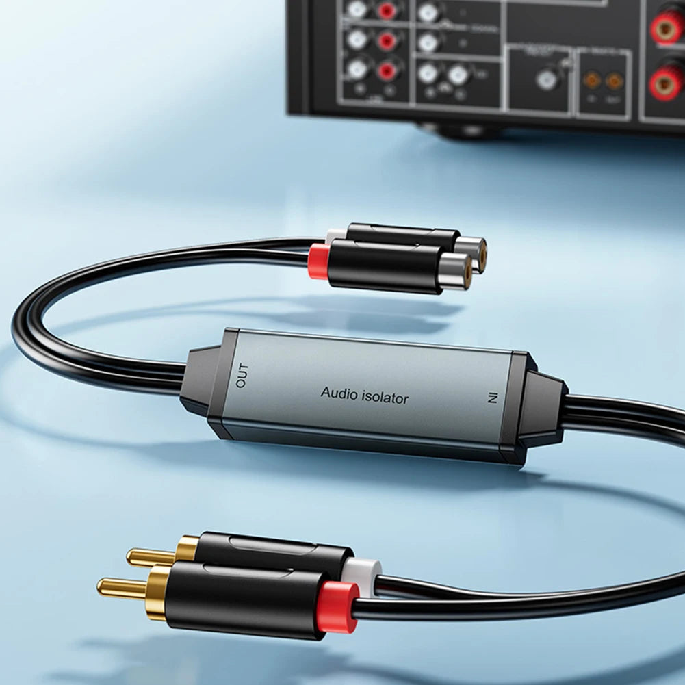 RCA Audio Ground Loop Isolator – 3.5mm Noise Filter Adapter