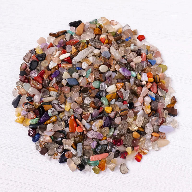 50/100g Natural Stone Crystal Chips Stone 3-12mm Irregular Gemstones Healing Crystal Loose Rocks Bead for Crafts, Vases Filler Oasis Select 5-7mm 100g