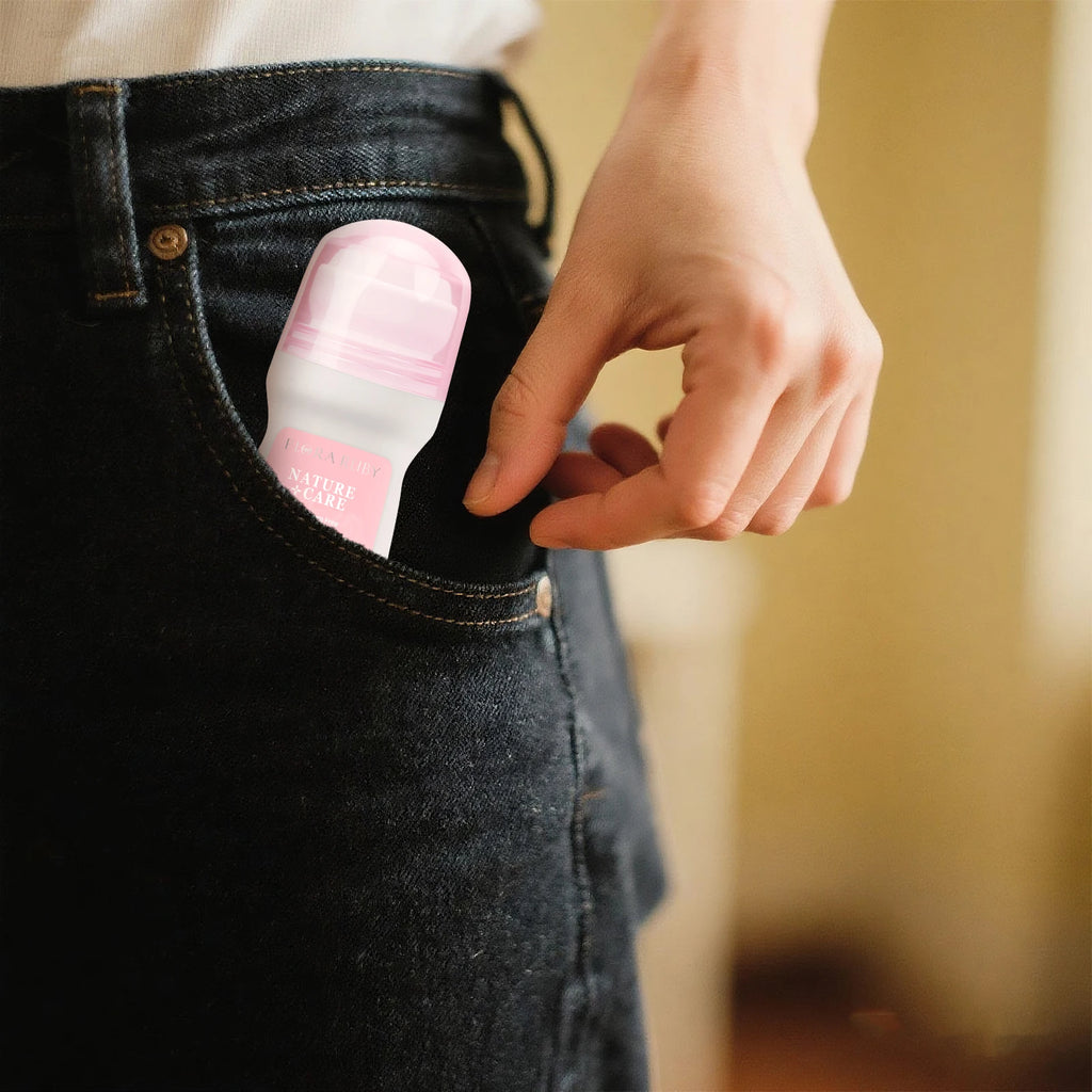 Flora Ruby Light Pink Series Deodorant Roll On Women All-Purpose Deodorant Roll Aluminum Free Easy to Carry Oasis Select