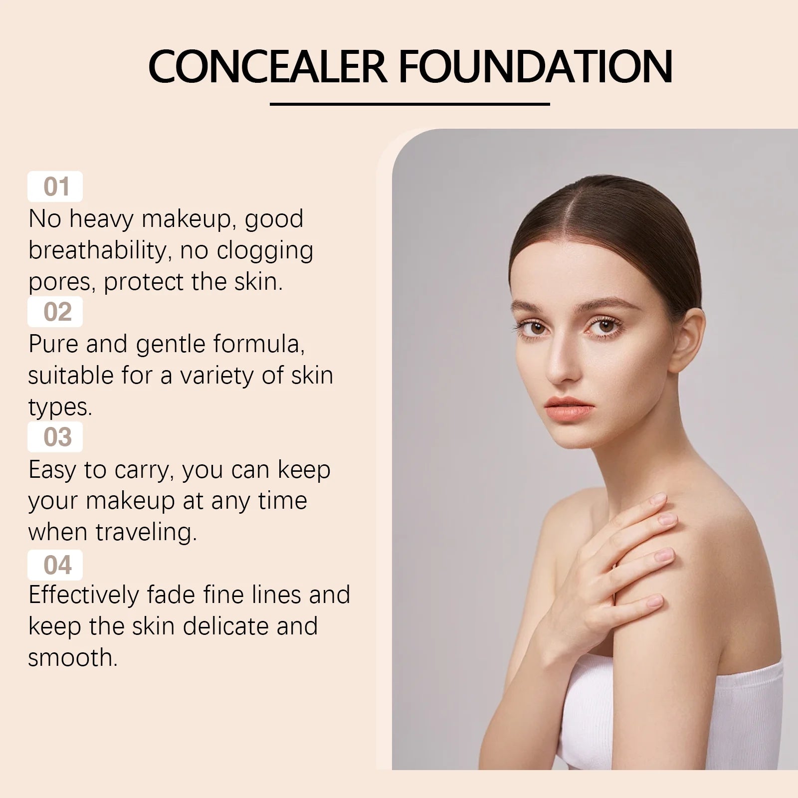 Color Changing Foundation Moisturizing Hides Wrinkles Lines Deep Hydrating Color Longwearing Waterproof Makeup Base Concealer Oasis Select