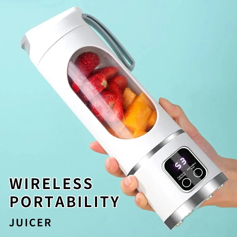 2025 Mini Electric Juicer with Powerful Motor 450ML Large Capacity Digital Display Crushed Ice Household Charging Juice Cup Oasis Select