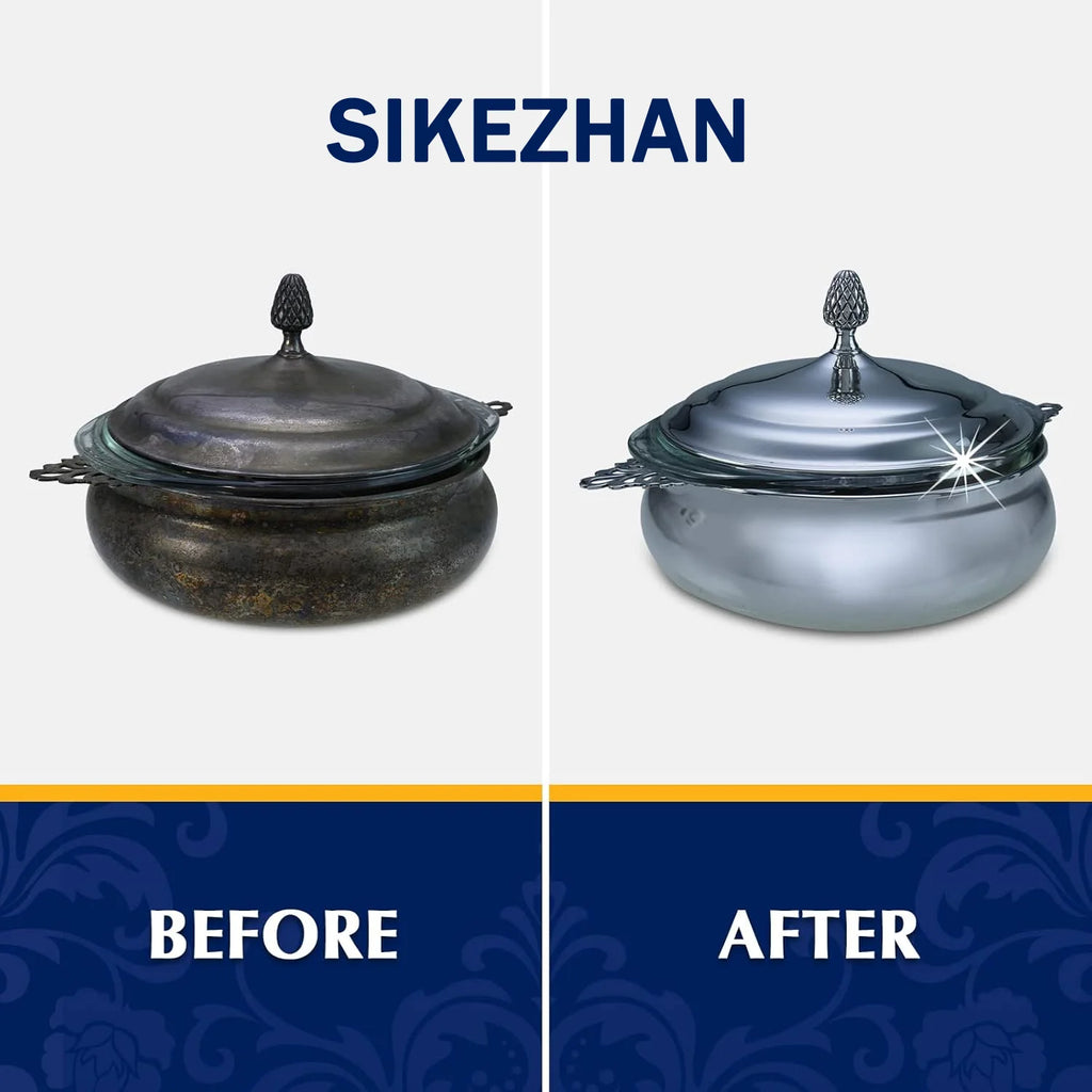 Metal Polishing Paste w/ Sponge Rust Oxidation Stain Remover Restore Shine Cookware Stainless Steel Brass Silver Polish Home Oasis Select