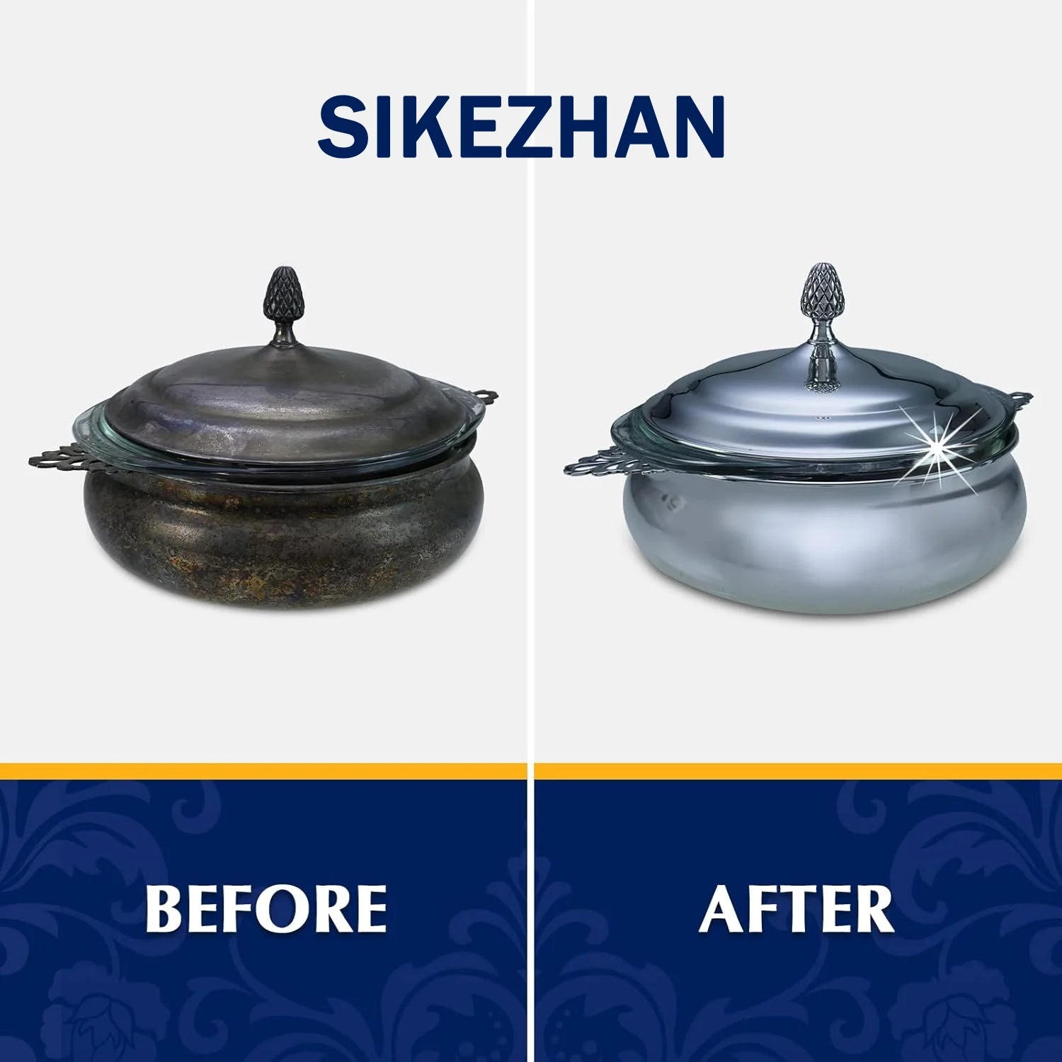 Metal Polishing Paste w/ Sponge Rust Oxidation Stain Remover Restore Shine Cookware Stainless Steel Brass Silver Polish Home Oasis Select
