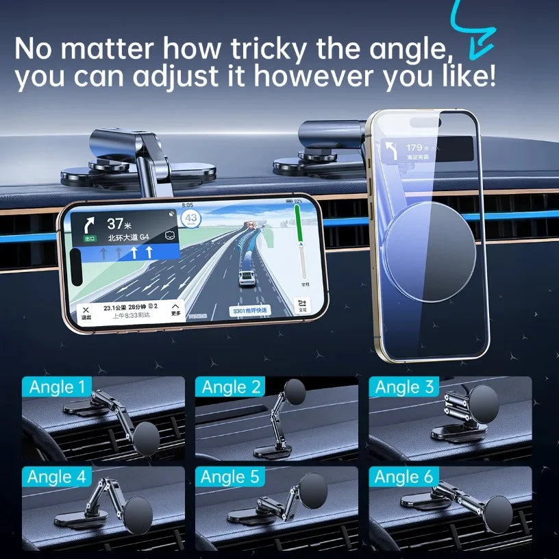 Foldable Dashboard 360° Rotation Phone Car Holder For Magsafe iPhone 17 16 15 14 13 12 Pro Max Samsung Phone Car Holder Oasis Select