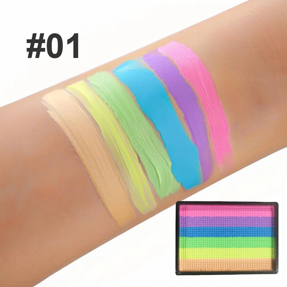 Rainbow Face & Body Paint Palette – 25g Washable Split Cake