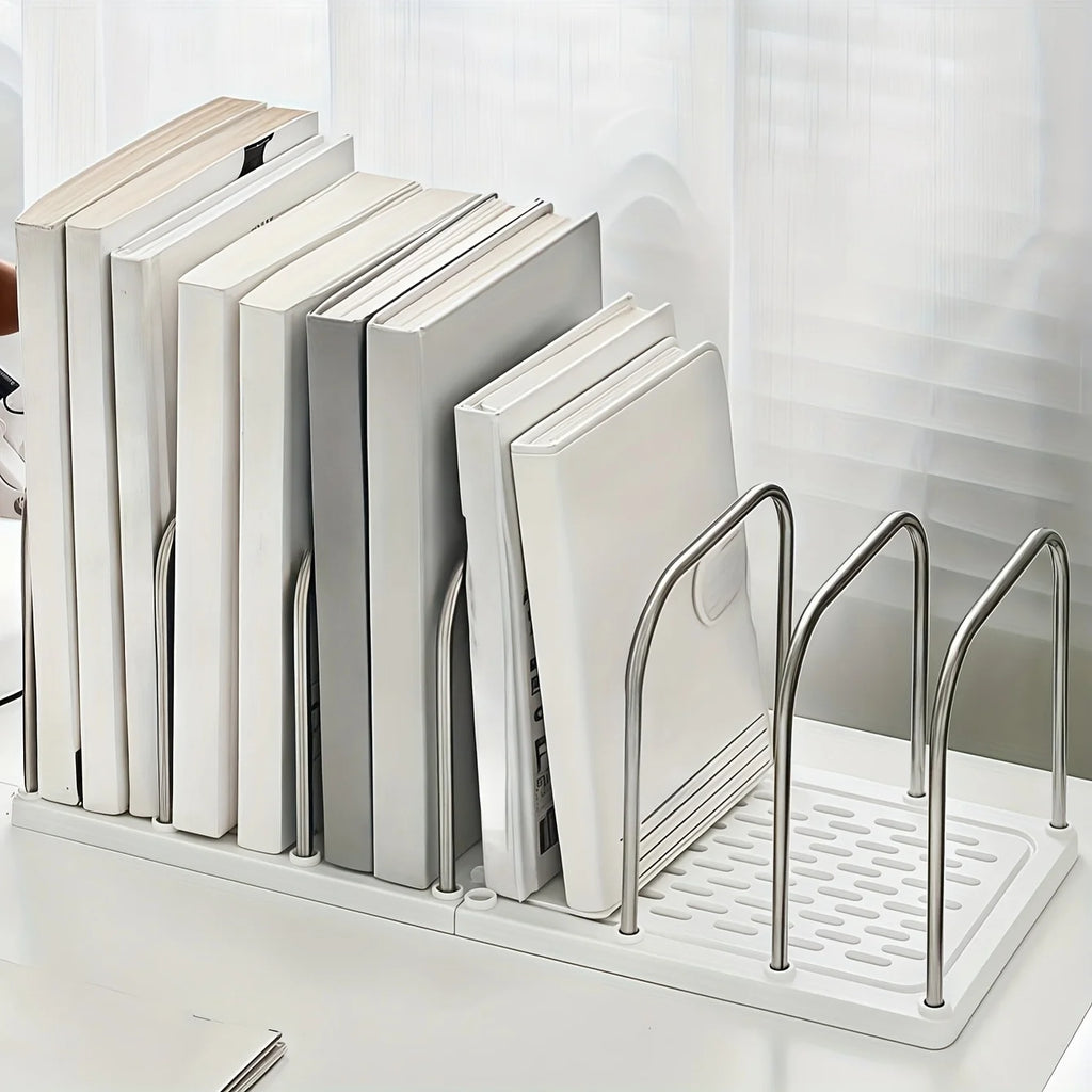 Adjustable Book Stand Stainless Steel Organizer For Desk Office And Home Storage Rack Fridge Container Basket Produce Box Oasis Select