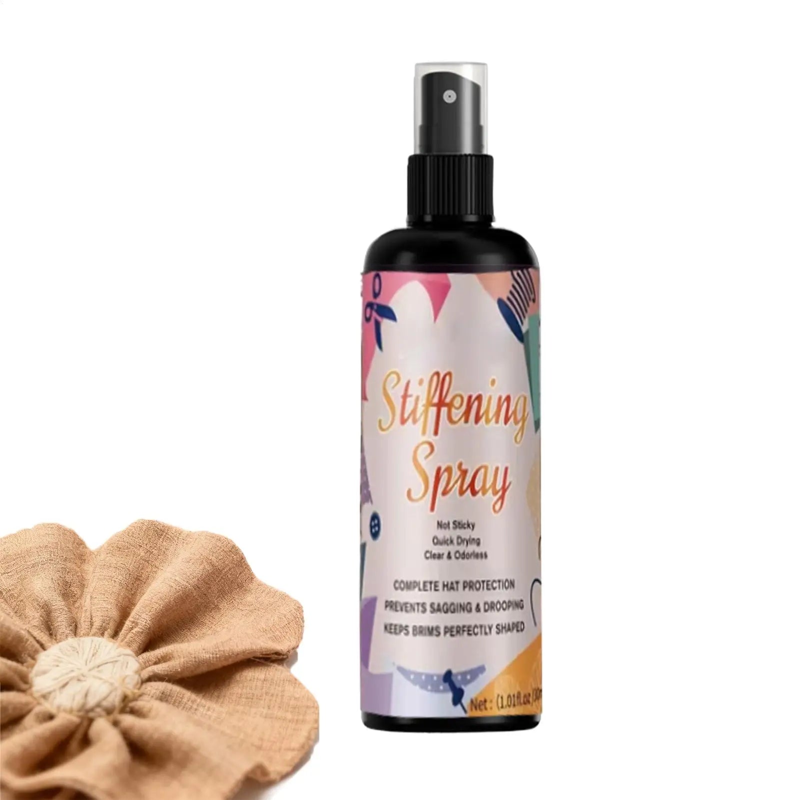 100ml Fabric Stiffener Spray Long Lasting Fabric Stiffener Spray Water Based Non Toxic Ideal For Hats Bags Crafts DIY Projects Oasis Select