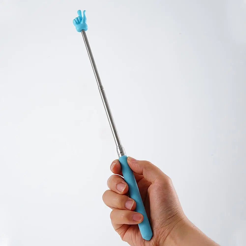 Retractable Teacher Pointer Finger Design StainlessSteel Telescopic School Teaching Pointer Stick Teacher Supplies for Classroom Oasis Select