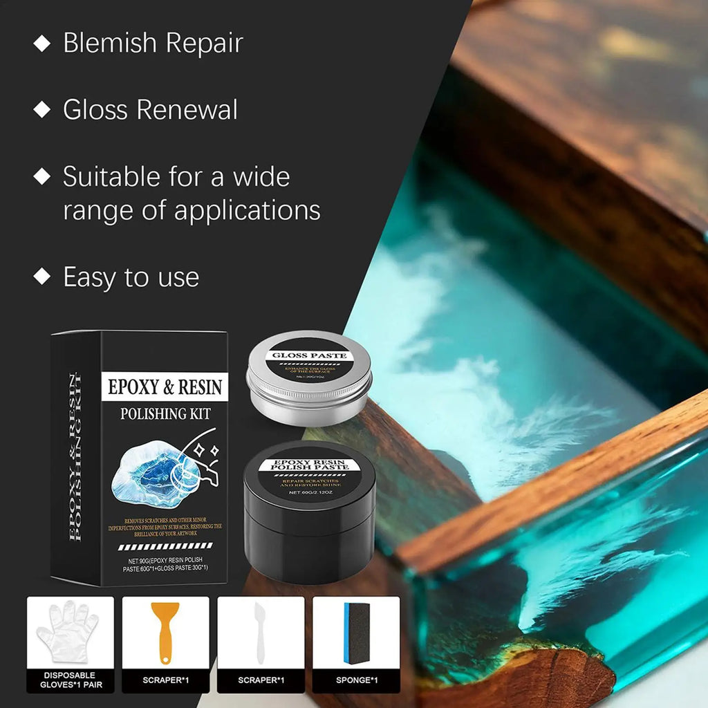Epoxy Polishing Kit Luster Restoration Cream Epoxy Scratch Polishing Compound for Homeowners Beginners Art Projects Table Oasis Select