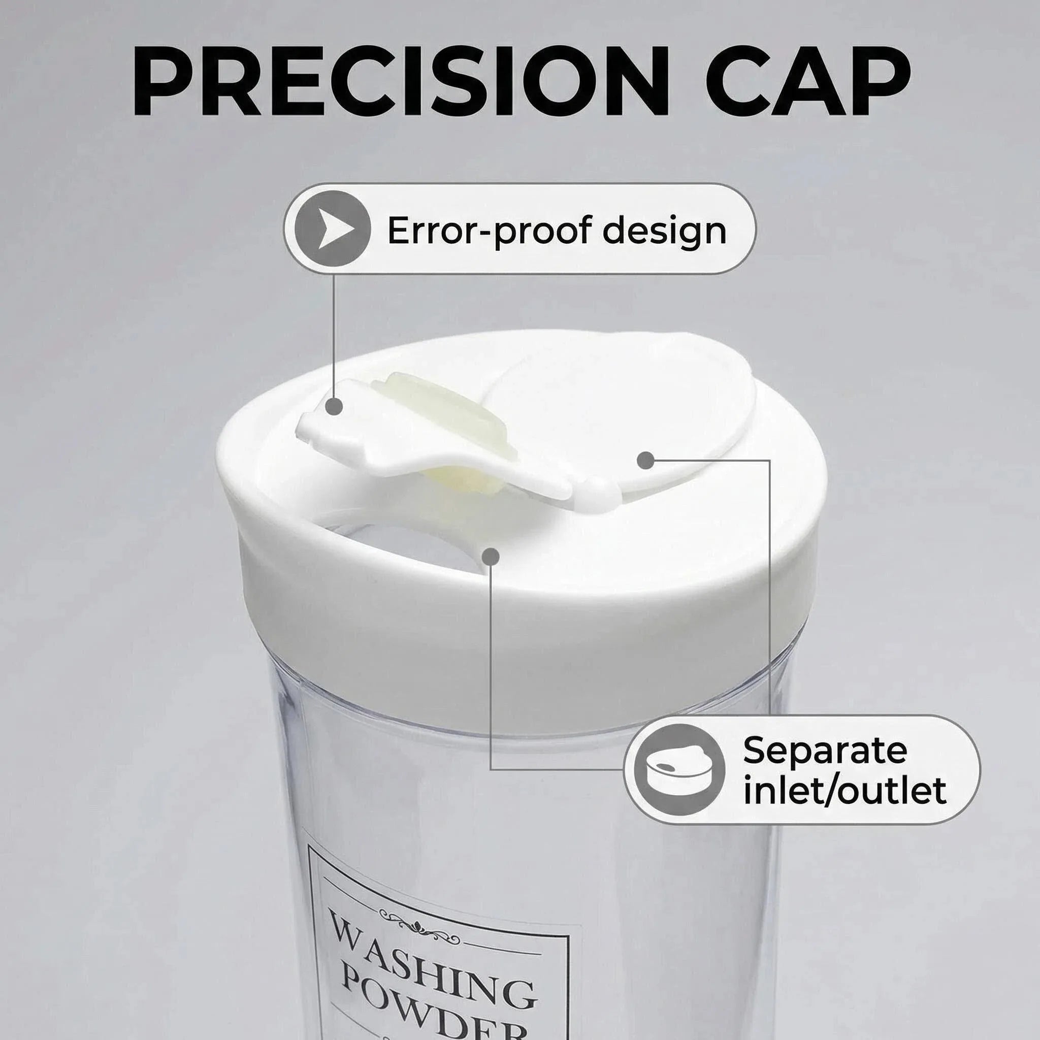 Laundry Detergent Dispenser Bottle with Labels Refillable Plastic Liquid Soap Container White Cap Room Organizer Storage Oasis Select