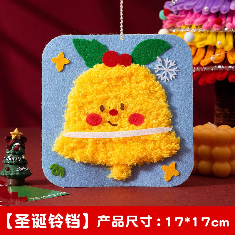 Christmas Gifts Non-woven Fabric Sewing Fun Thread Drawing Christmas Tree Children's Diy Handmade Material Toys Oasis Select Christmas bell