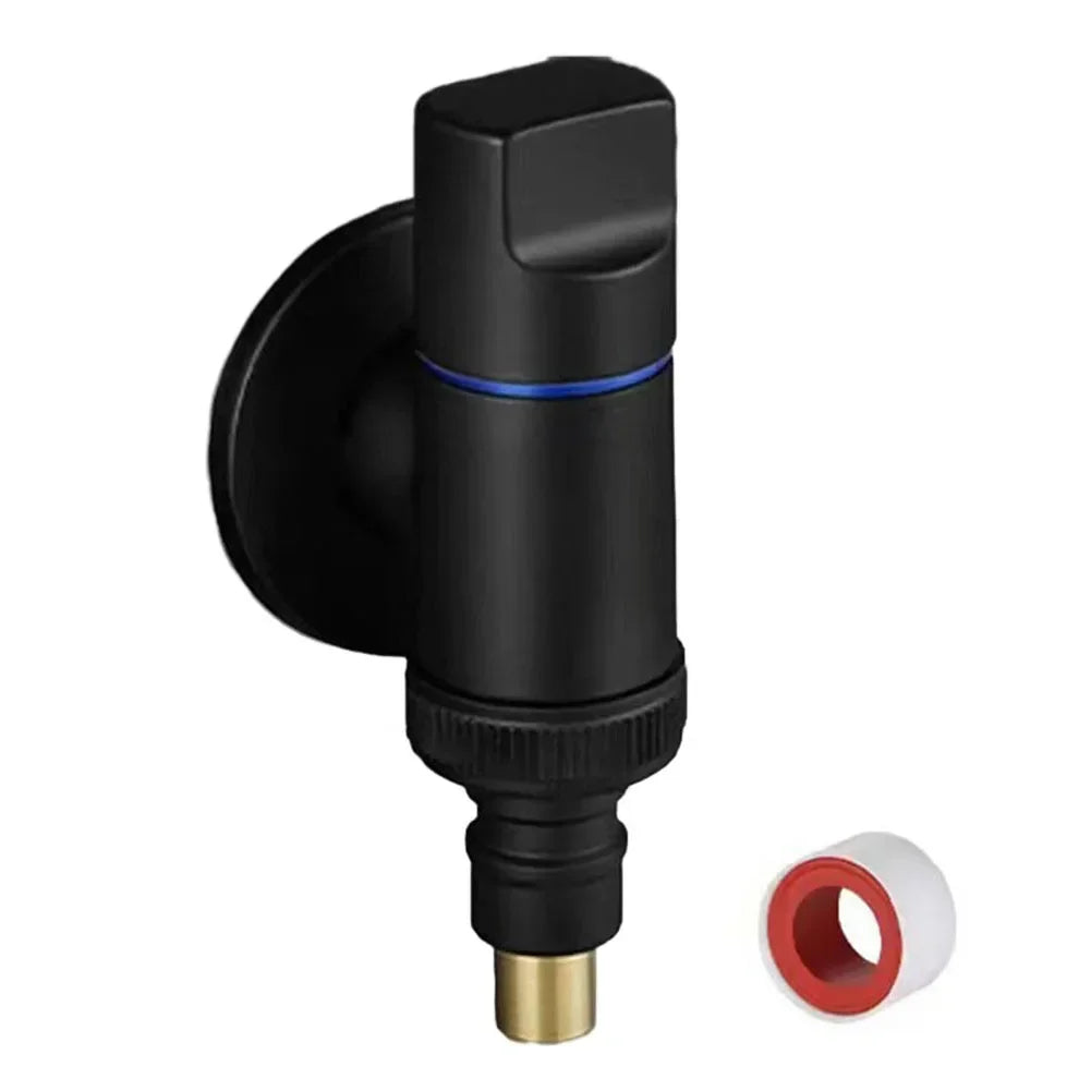 G1/2 Quick-Open Angle Valve | Wall-Mounted 3-Way Water Stop Plumbing Angle Valve Oasis Select Black G1 2