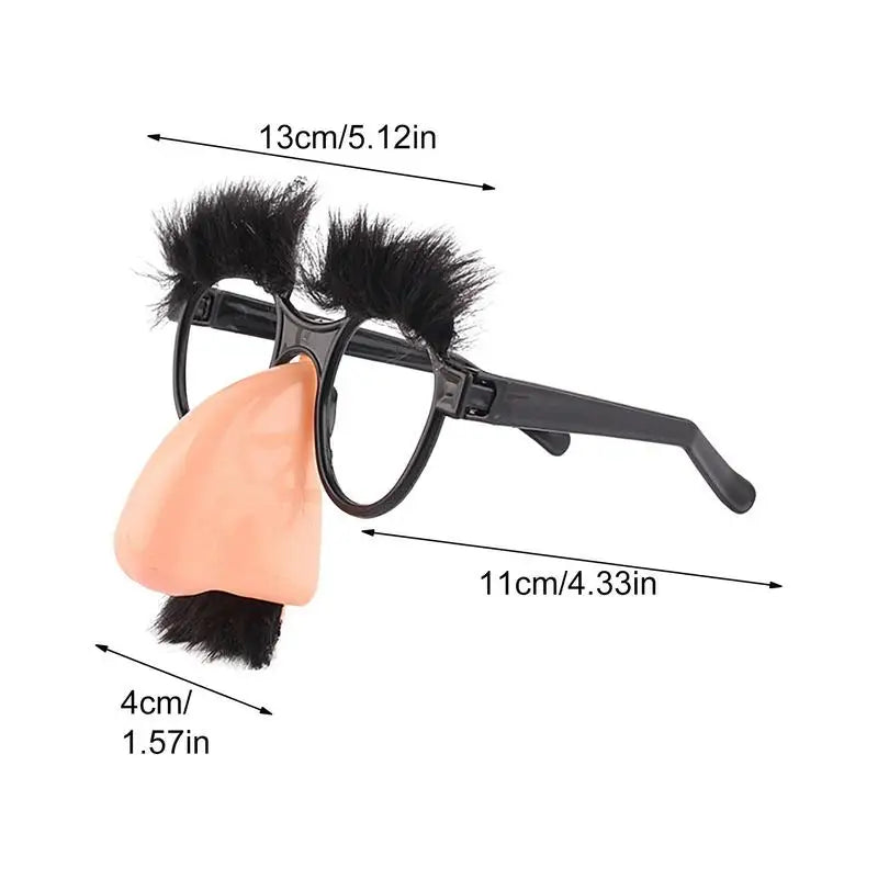 Halloween Party Eyeglasses Novelty Prank Disguise Glasses Big Nose Glasses with Eyebrows Mustache Silly Photo Props Supplies Oasis Select