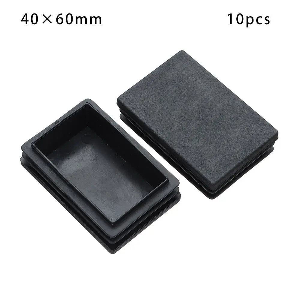 10Pcs Plastic Black Chair Feet Tube Cap Furniture Non-slip Foot Protective Pad Steel Rectangular Tube Plug Dust-Proof Foot Cover Oasis Select 40 60mm
