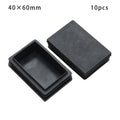 10Pcs Plastic Black Chair Feet Tube Cap Furniture Non-slip Foot Protective Pad Steel Rectangular Tube Plug Dust-Proof Foot Cover Oasis Select 40 60mm