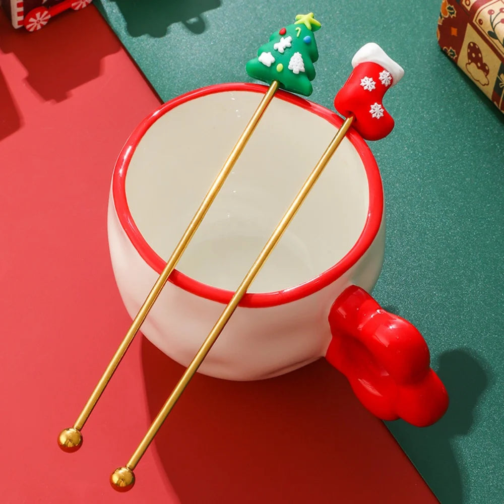 1Pcs Stainless Steel Stirring Sticks Christmas Decorative Drink Stirrers for Coffee Tea and Cocktail for Party and Bar Use Oasis Select