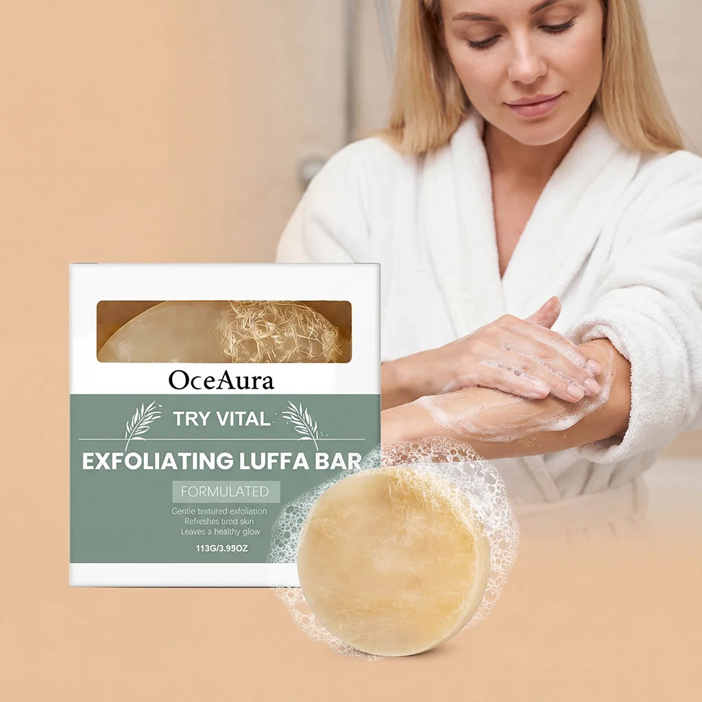 Loofah Exfoliating Soap Gentle Moisturizing Body Cleansing Handmade Remove Dead Skin Soften Skin Non Tightening Oasis Select