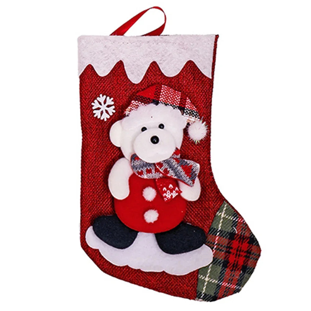 22*16*1cm Christmas Stocking Decorative Accessory Eye-catching Holiday Decor Festive Atmosphere Enhancement Fun Santa Design Oasis Select D China Mainland