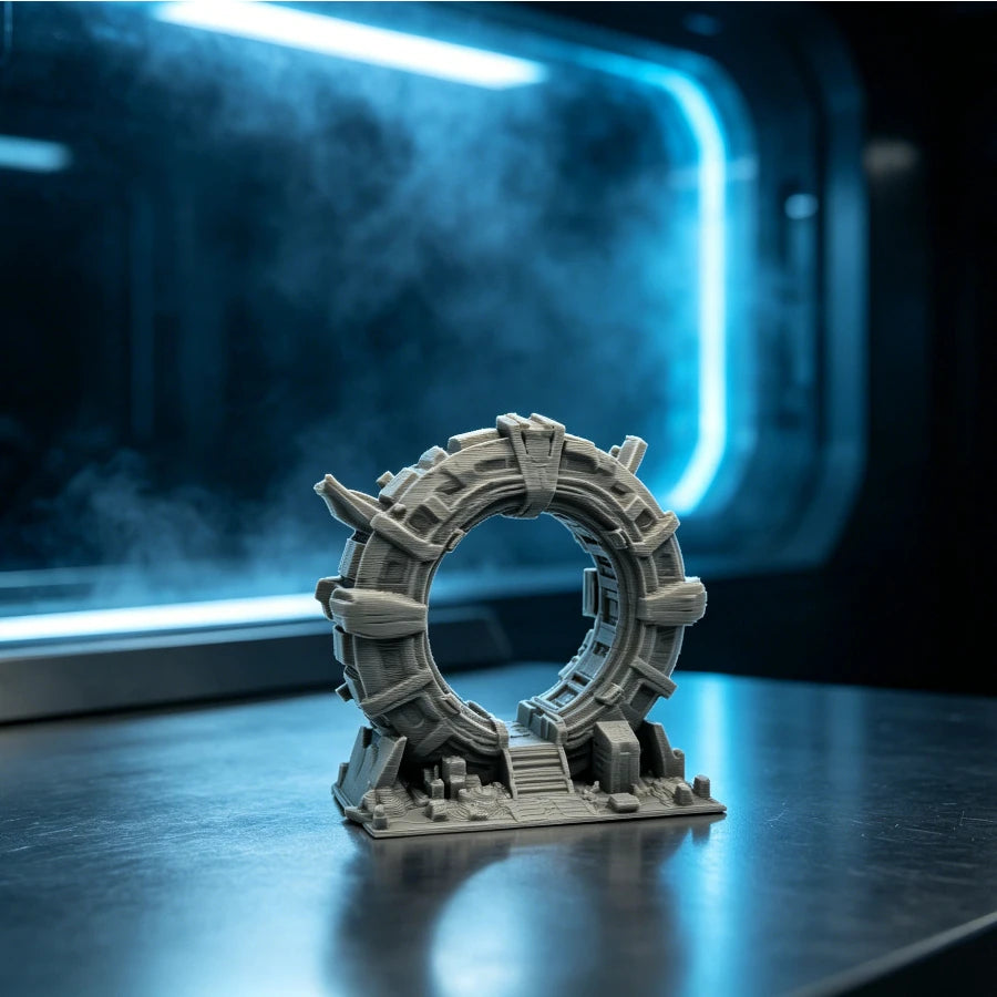 Ancient Ruin Portal Diorama Base - Weathered Stone Stargate Terrain, Tabletop Wargaming Portal Scenery Miniature Oasis Select