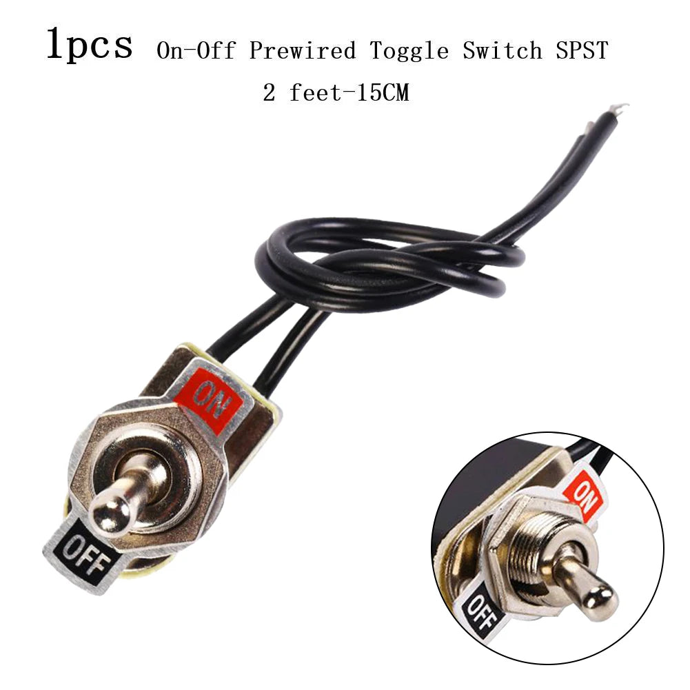 6A SPST Prewired Rocker Toggle Switch ON/OFF – 12mm Panel Rocker Toggle Switch Oasis Select