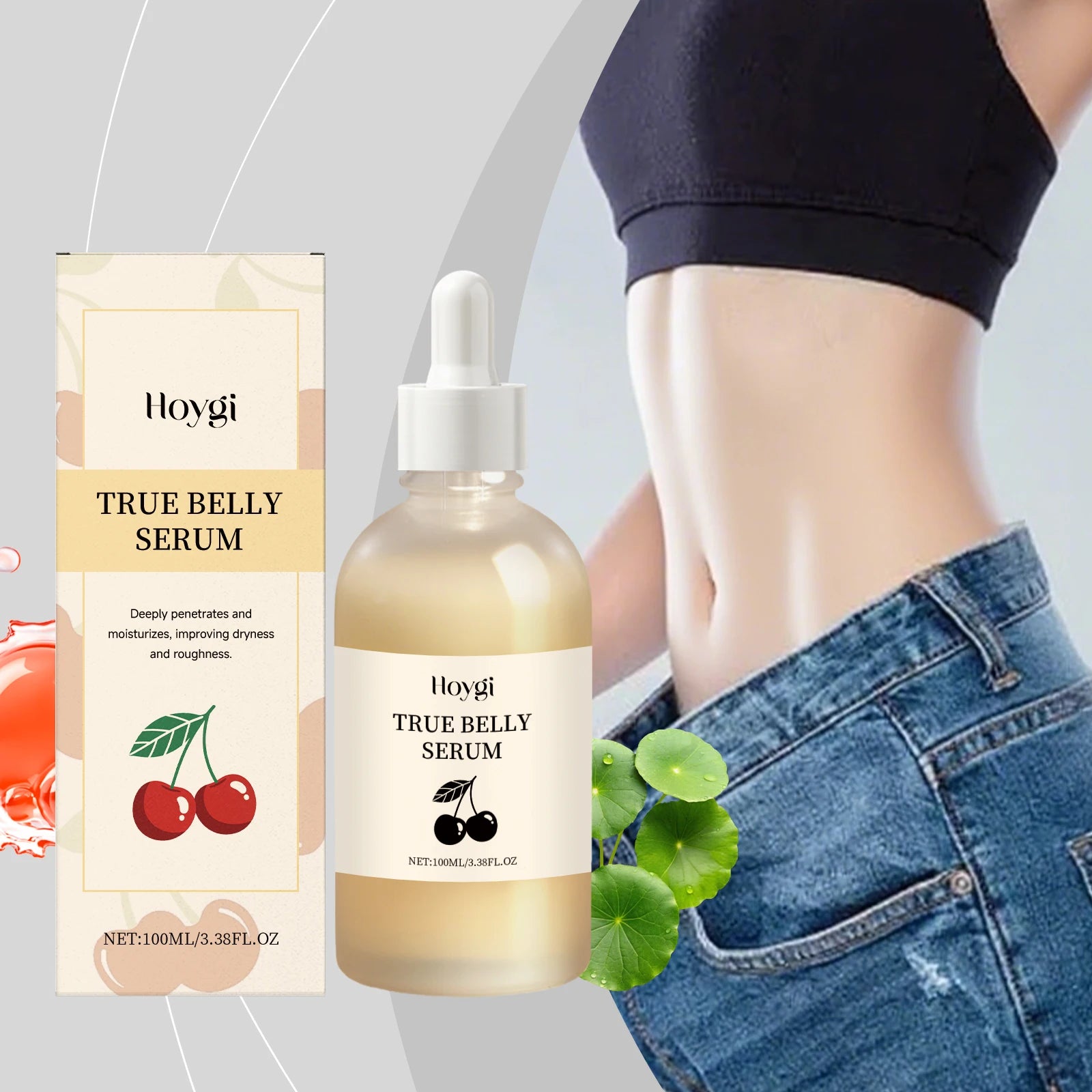 True Belly Serum with Hyaluronic Acid Moisturizing Firming Body Contours Nourishing Improves Skin Elasticity Smoothing Body Care Oasis Select