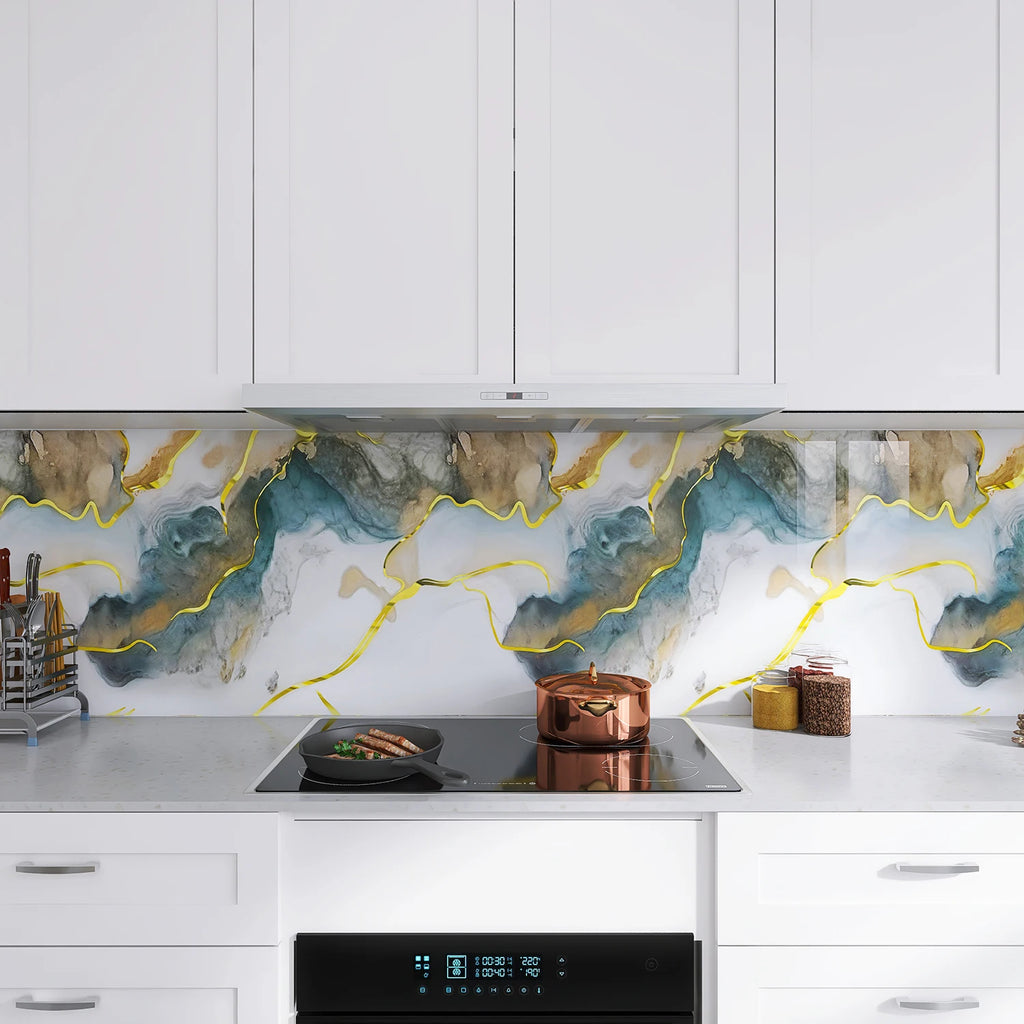 Marble-Patterned Oil-Proof Stickers PVC Self-Adhesive Heat Transfer Printing Suitable For Kitchen And Decorative Background Wall Oasis Select