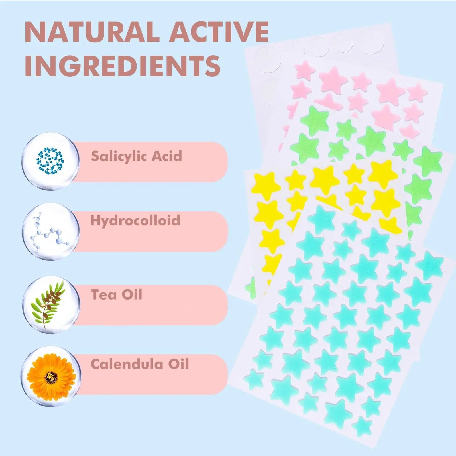 200 hydrogel star shaped acne patches - alcohol free, non irritating acne patches for men and women, suitable for all skin types Oasis Select