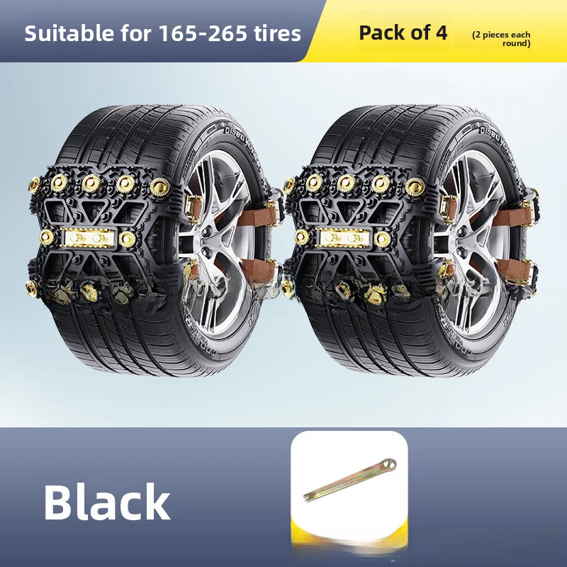 Winter Tire Snow Chains for Cars, SUVs, and Off-Road Vehicles - TPU Material, No Tire Damage, Ice Breaking & Off-Road Rescue Cha Oasis Select 4PCS