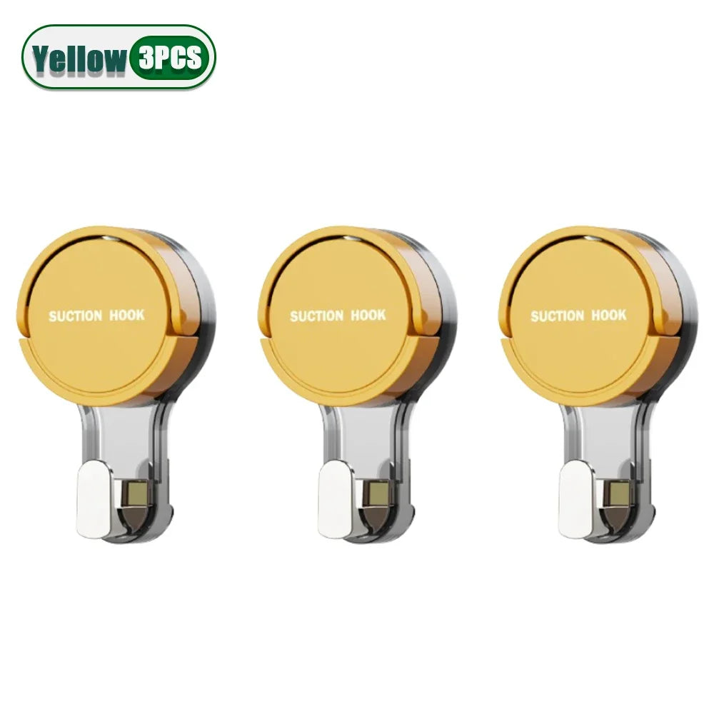 1-30PCS Suction Cup Hook Reusable Stronge Vacuum Bathroom Suction Cup Hooks Waterproof Towel Rack Clothes Hanger Hook Accessor Oasis Select Yellow-3PCS