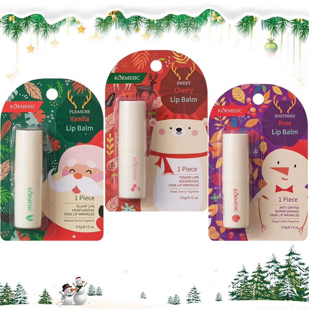 Holiday Moisturizing Lip Balm Fruit Flavors Lip Balms Gift Smooth Hydrating Tinted Lip Balm Care Christmas Lip Balm Party Favors Oasis Select