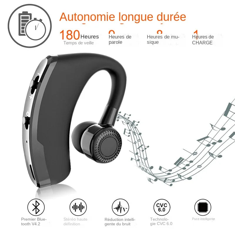 Single-Ear Driving Bluetooth Earphone for Hands-Free Communication Car Ear Hook Headset Wireless Headphones over Ear Gaming Oasis Select