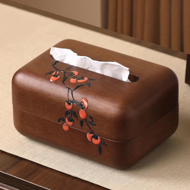 New Chinese Style High-end Tissue Box Living Room Coffee Table Chinese Style Paper Box Decoration Desktop Home Use Oasis Select
