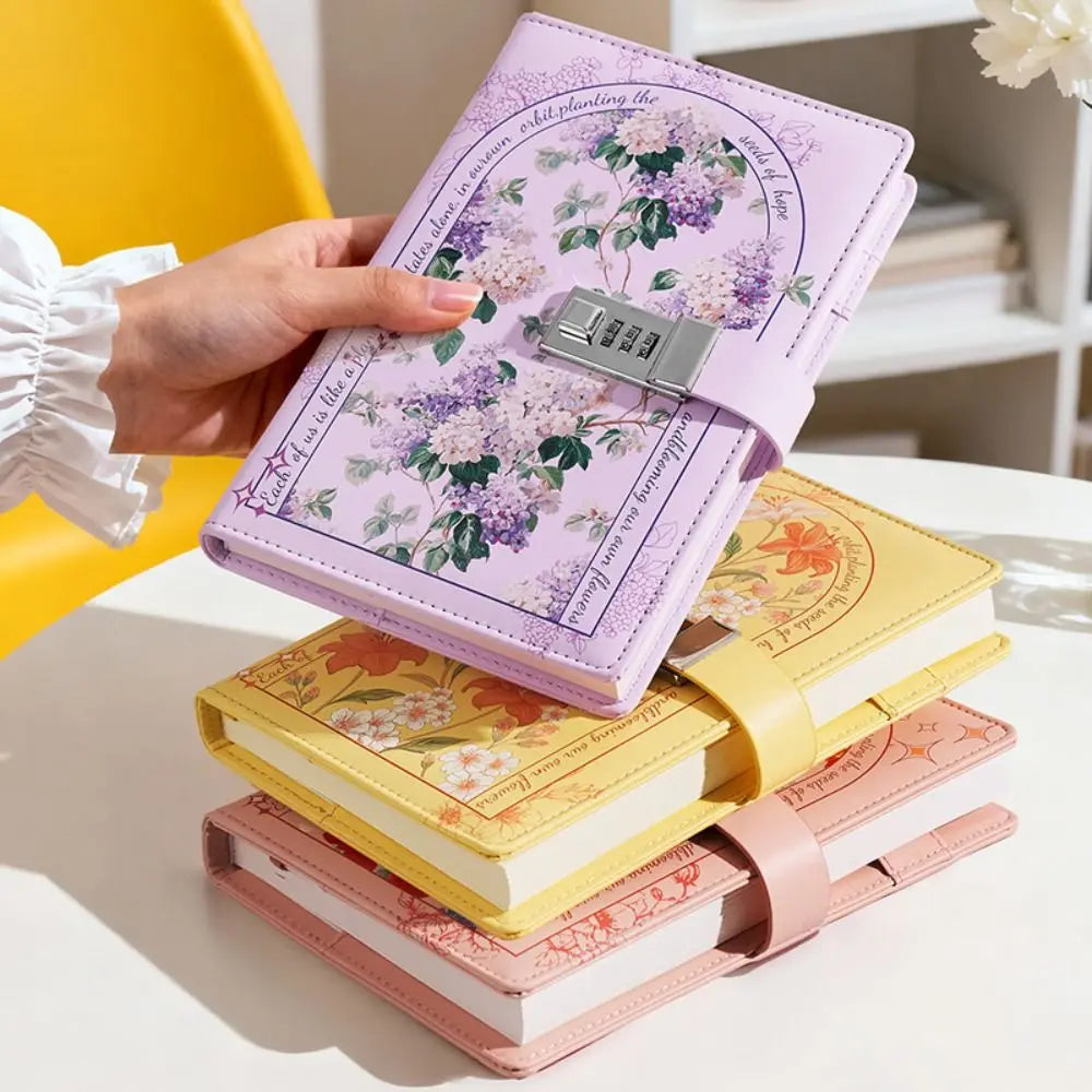Secure Lock Design Password Lock Notebook Stylish Delicate Compact Size A5 Notebook Simple Elegant Appearance Oasis Select