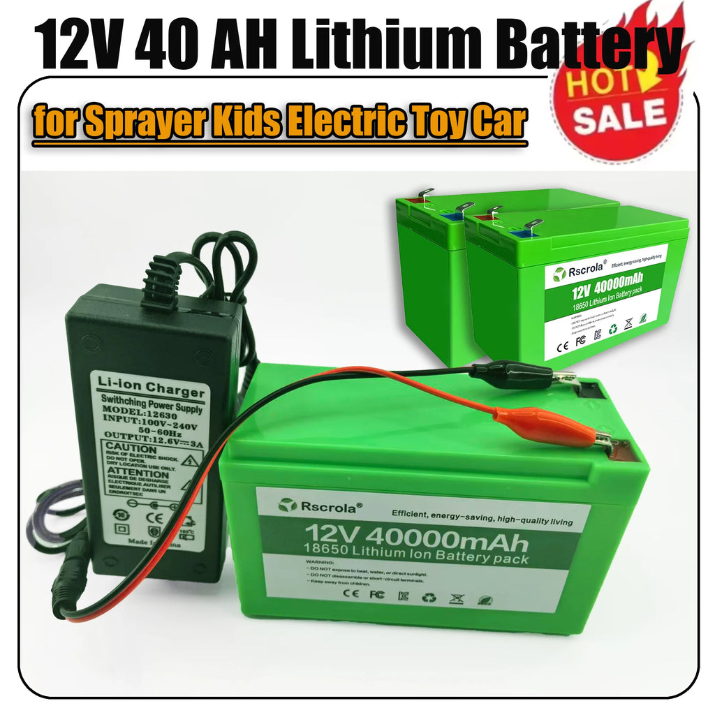 12V Battery 40Ah 30Ah 20Ah 18650 Lithium Battery Pack Sprayer Built-in High Current BMS Electric Vehicle Battery Oasis Select