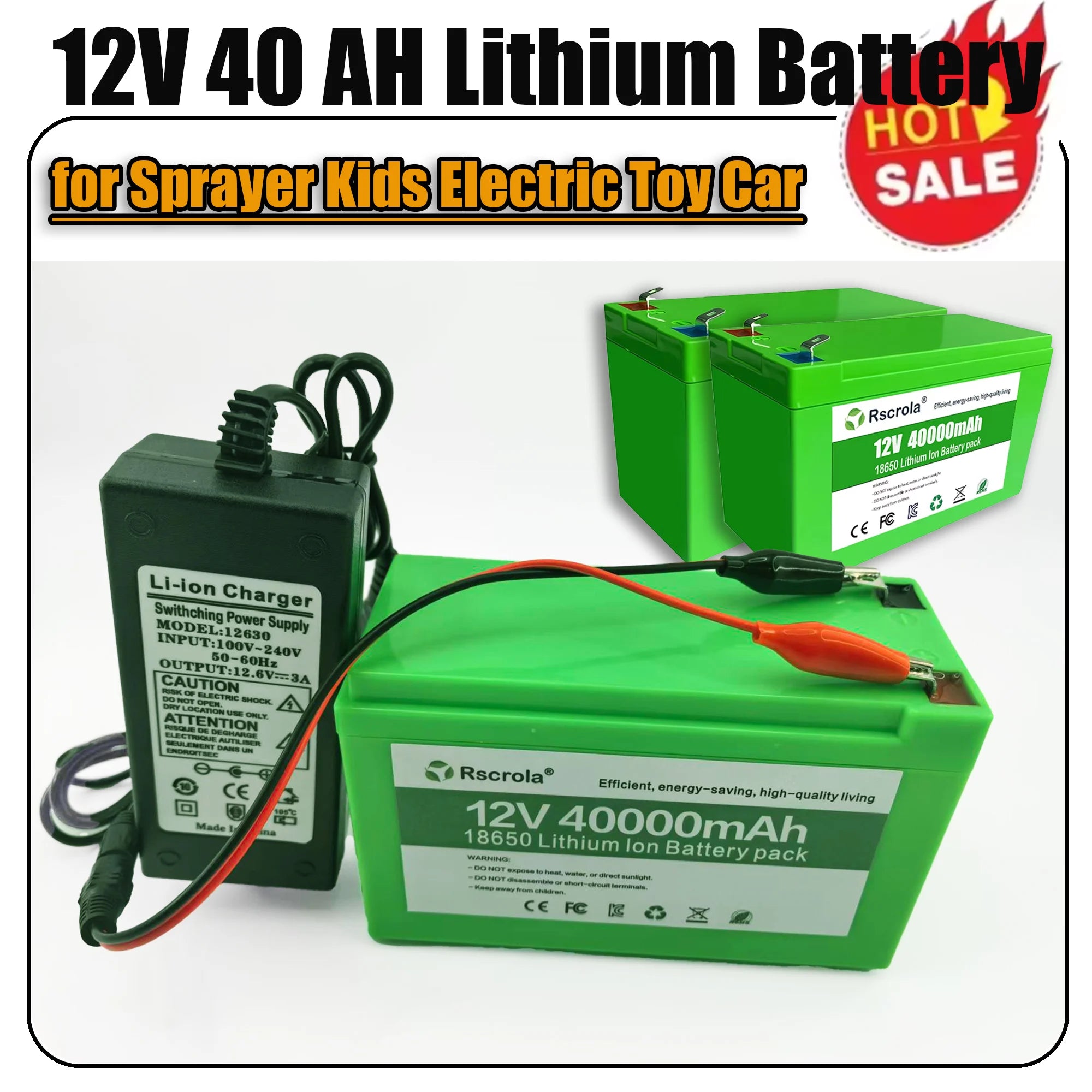 12V Battery 40Ah 30Ah 20Ah 18650 Lithium Battery Pack Sprayer Built-in High Current BMS Electric Vehicle Battery Oasis Select