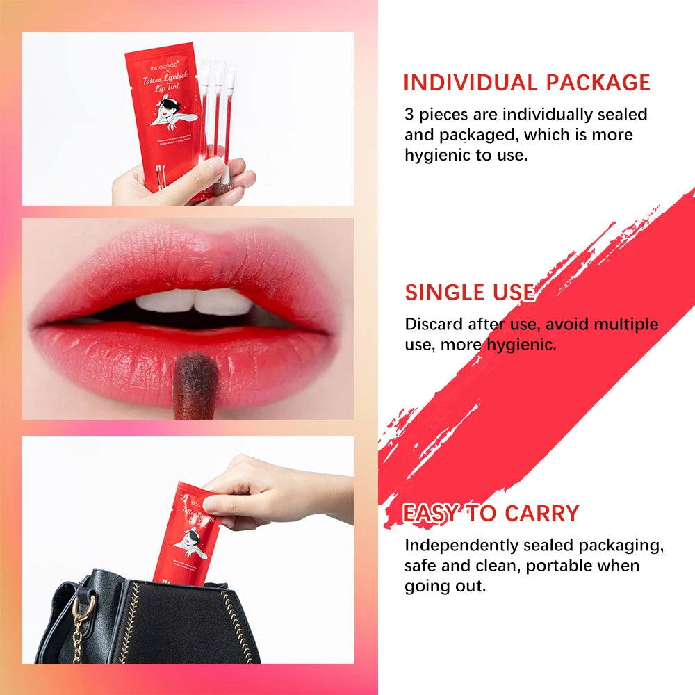 New Cotton Swab Lip Gloss Tattoo Lipstick Velvety Waterproof Matte Lip Gloss Portable Lip gloss Women Use Of Vacation Tourism Oasis Select
