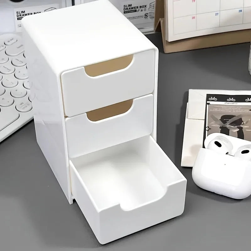 Mini Chic 3-Tier Drawer Organizer for Desk Perfect for Office Supplies, Jewelry Cosmetics Storage Desk Organizer Oasis Select