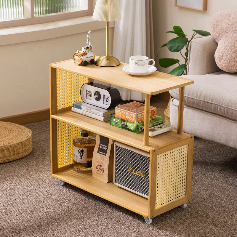 Movable pulley modern simple coffee table household storage side cabinet new sofa side table Oasis Select
