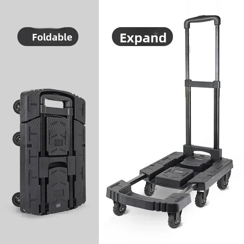 Multi-functional Hand-pulled truck, flatbed truck, portable trailer, trolley, moving truck, six wheels Durable Oasis Select