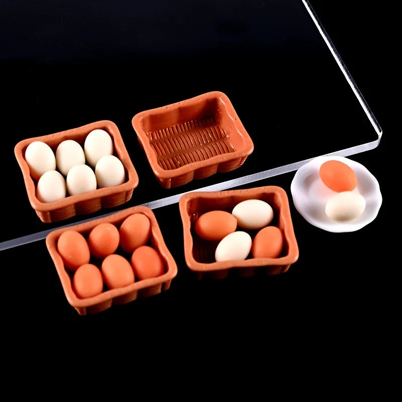 Miniature egg carton simulation decoration 1:12 dollhouse kitchen accessories shooting scene props, decorative ornaments Oasis Select