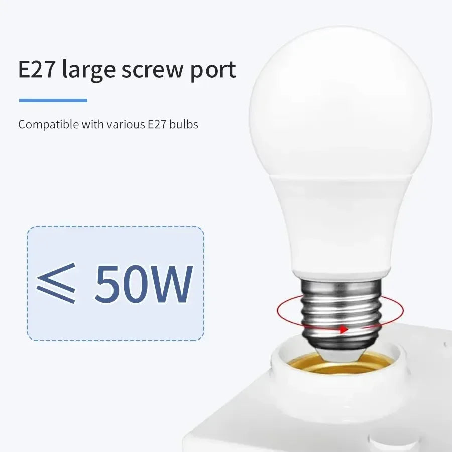 AC 85-265V Human Sensor Lamp Holder Delay Adjustment E27 PIR Motion Detector Adjustable Lamp Base For Hallway Corridor Bedroom Oasis Select